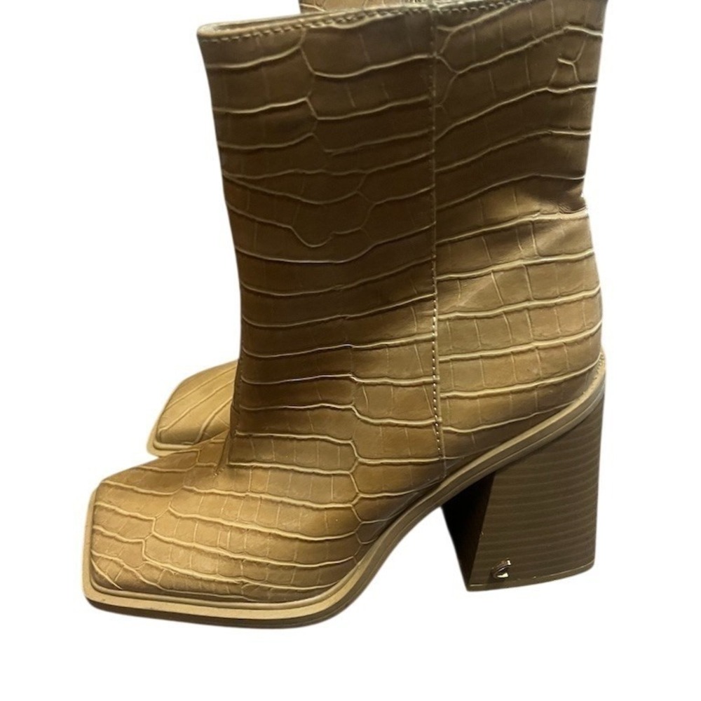 Circus by‎ Sam Edelman Ankle Booties Womens Size 6 Tan Square Toe Block